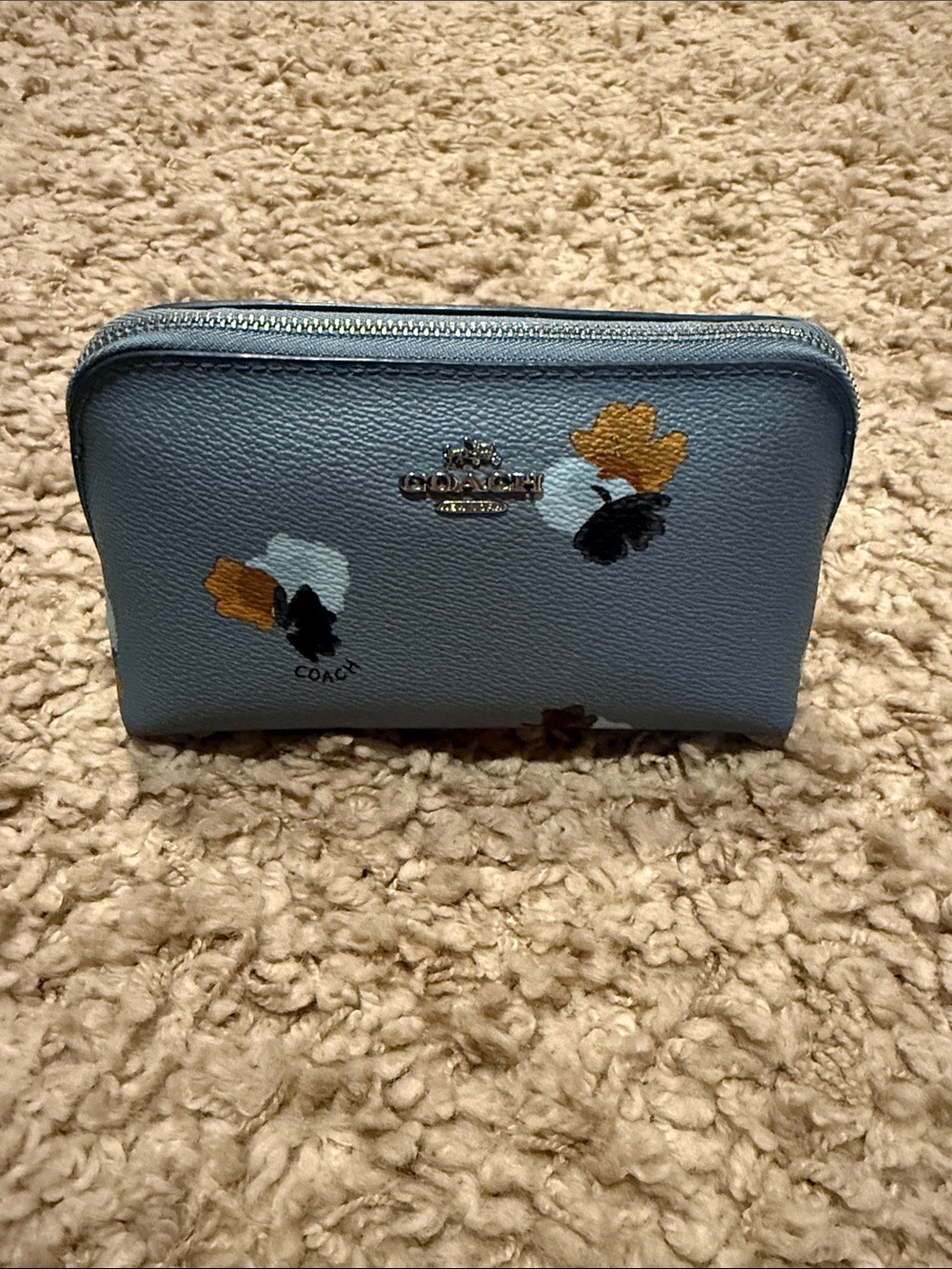Coach Nolita Blue Floral Makeup Pouch Bag